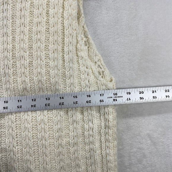 Avalin Sweater Vest Faux‎ Fur Collar Wool Blend Sleeveless Knit Ivory M - Picture 5 of 7